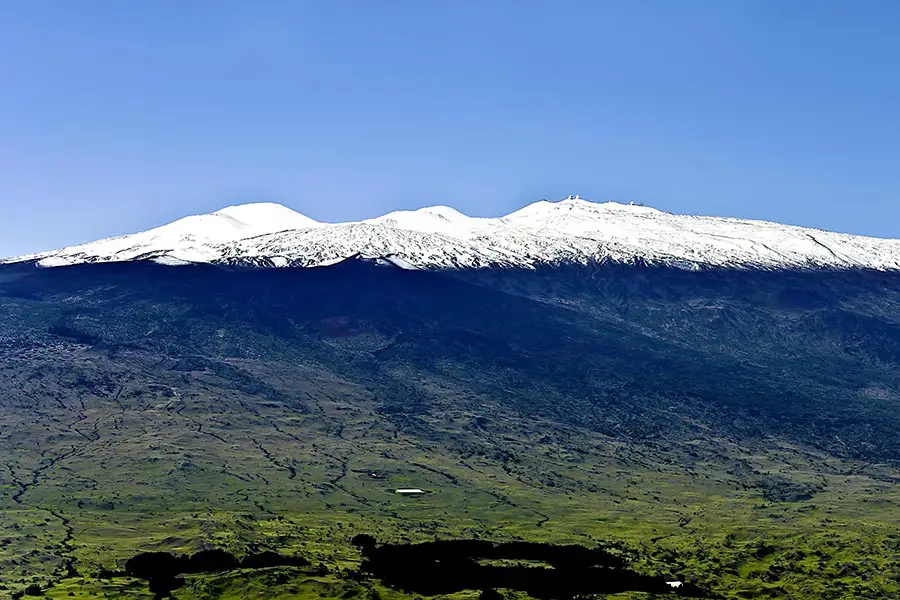 Snowcapped mountain in Hawaii
