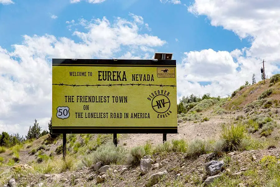 Welcome to Eureka, Nevada on the loneliest road in America