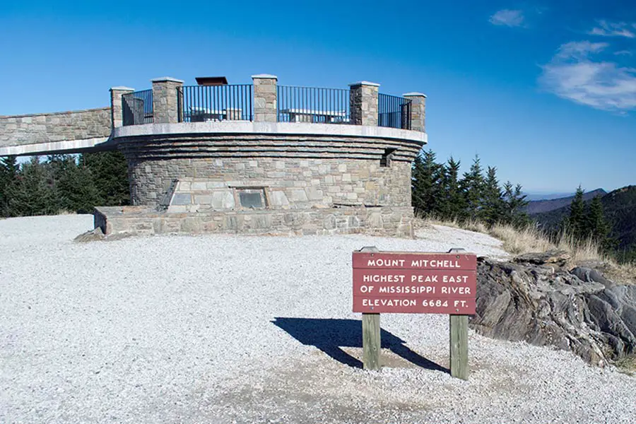 Observation platform on Mount Mitchell the highest peak east of the Mississippi River
