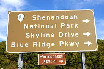 Road sign to national park