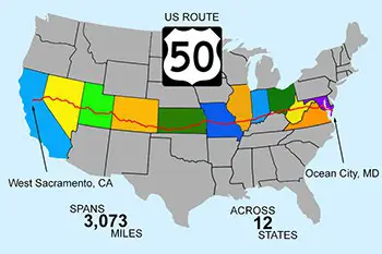 Route 50 crosses the US from coast to coast