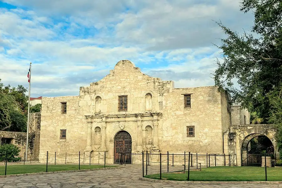 The Alamo, a 18th century Spanish mission and fortress