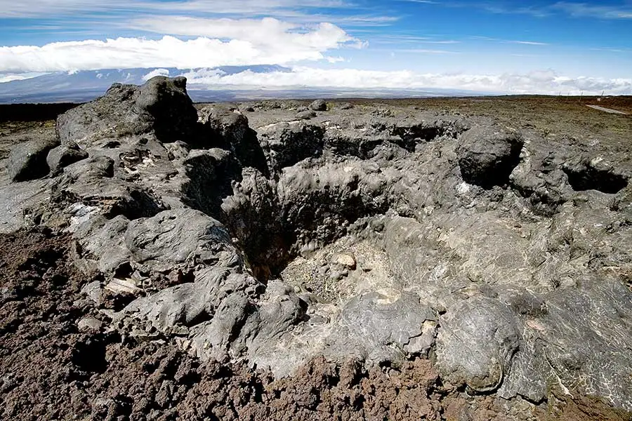 Lava tube creates a bleak landscape on the Hawaii's Big Island