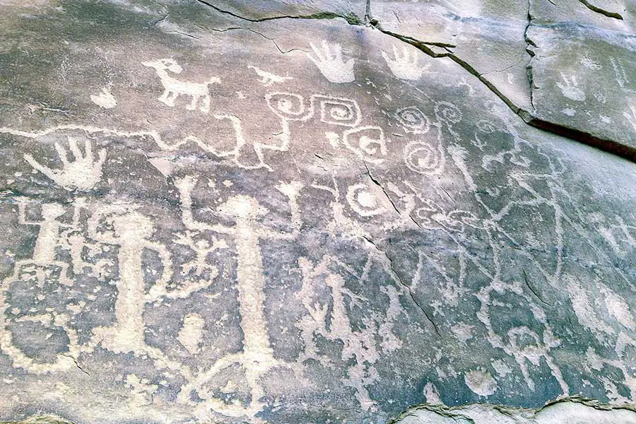 Mesa Verde petroglyphs also called rock carvings
