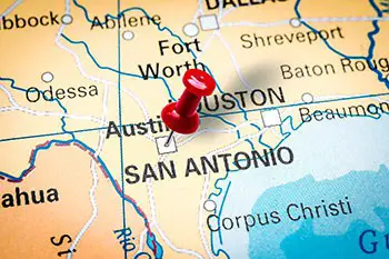 Push pin in Texas map