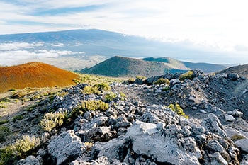 Distant view of Mauna Loa volcano
