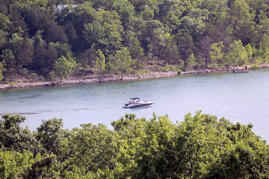 Pleasure boat on Table Rock Lake in the Ozarks of southwestern Missouri