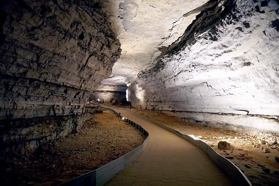 Pathway through cave interior, Kentucky national park